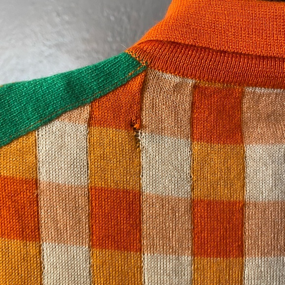 No label, orange and cream gingham pattern sweater - Picture 15 of 15